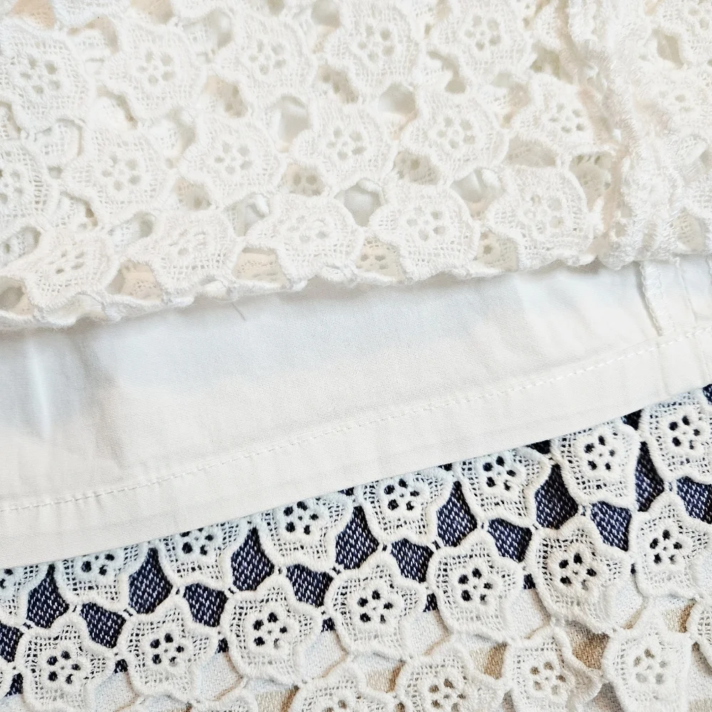 Joe Fresh White Eyelet Mini Skirt With Cotton Lining Size 10/Medium - Picture 9 of 9